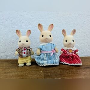 Calico Critters Rabbit Family Set of 3 Collectible Doll Figures